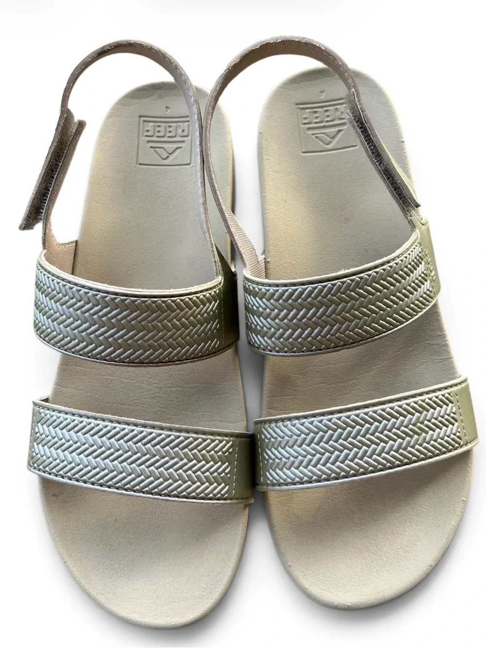 Reef Kids Light Beige Woven Strap Sandals